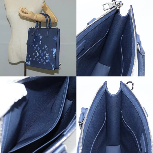 LOUIS VUITTON Water Color Sac Plat messenger Bag Blue M57843 LV Auth - Picture 14 of 15